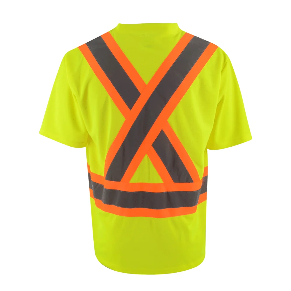 Zuja Yellow Enhanced Visibility Contrast T-shirt Reflective Tshirt ...