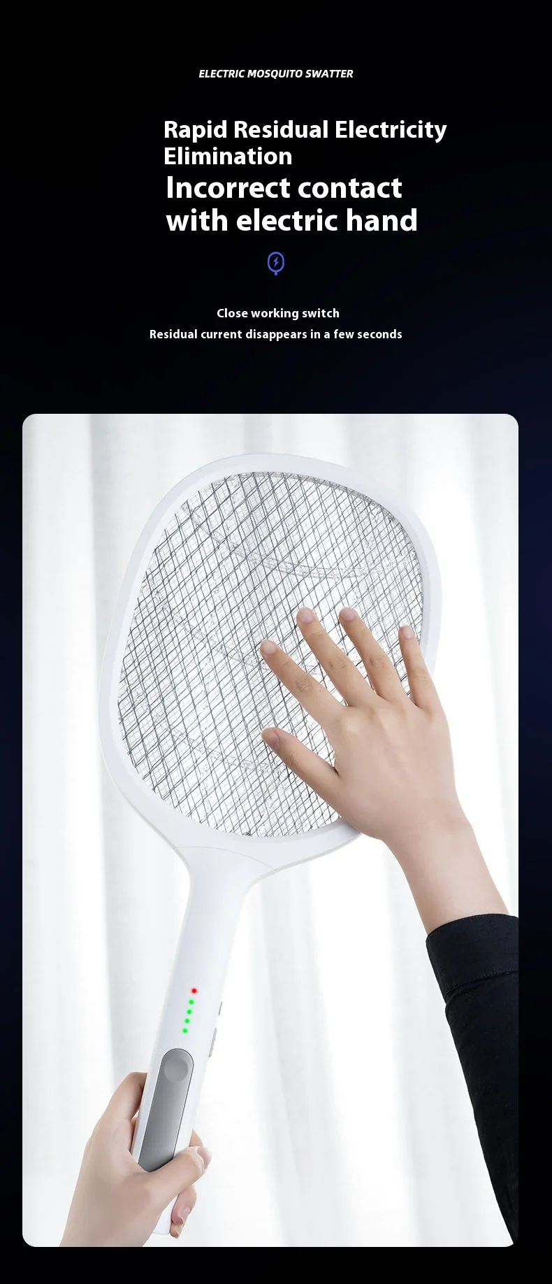 Three-in-One Household Electric Mosquito Killer Lamp Silent Swatter with Effective Physical Repellent Rechargeable