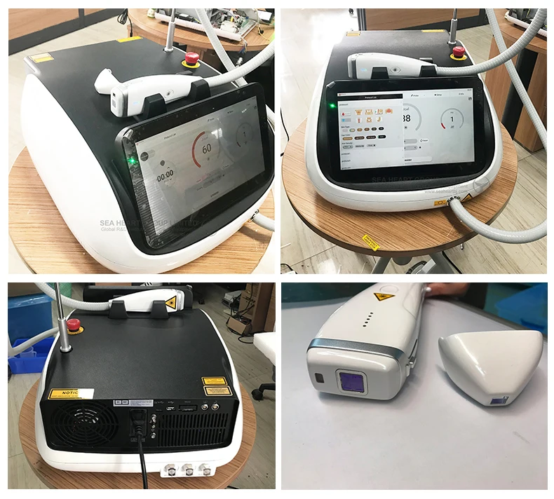 高品质 808nm 二极管激光脱毛机紫翠宝石激光