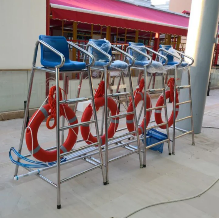 190厘米游泳池救生员椅子卫士塔救生椅不锈钢 304 316 救生设备