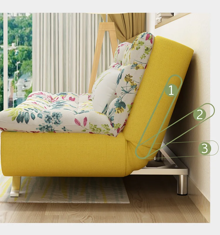 Folding Sofa Bed With Storage Function Modern Fabric Folding Sofa Bed
