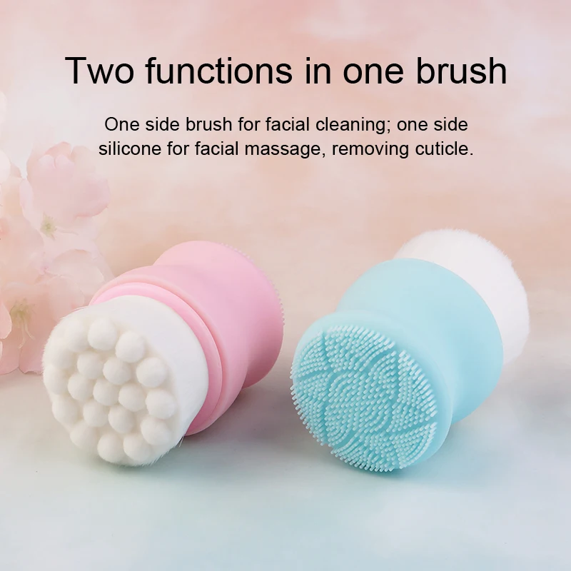 Portable Mini Korean Facial Cleansing Brush With Silicone Massage