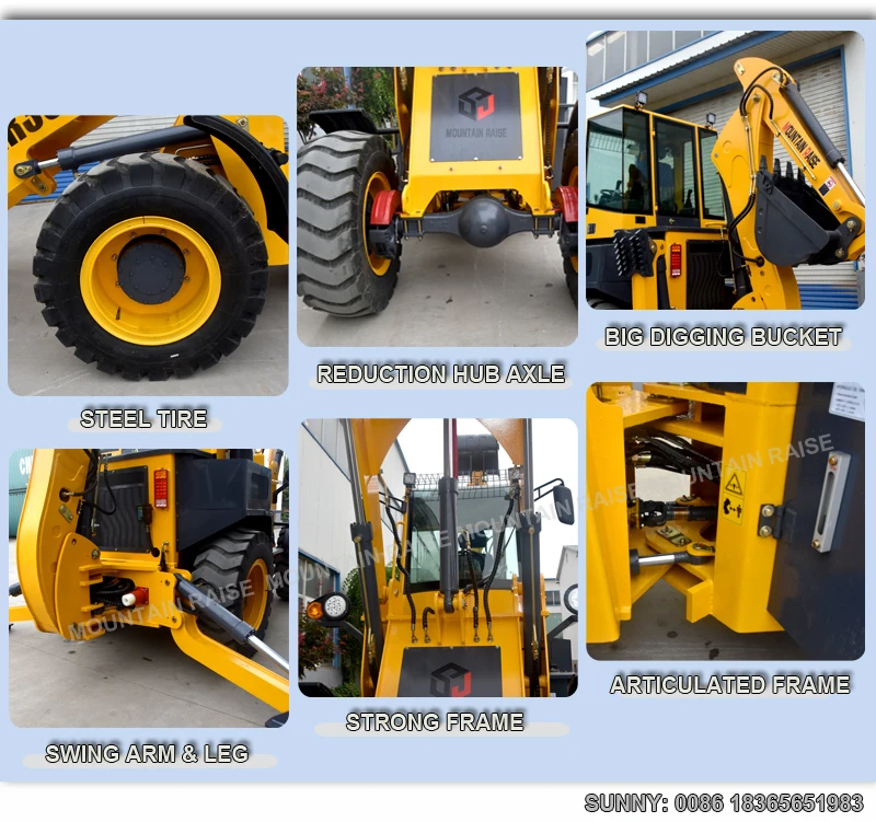Popular Chinese mini backhoe digger and front loader with prices for sale