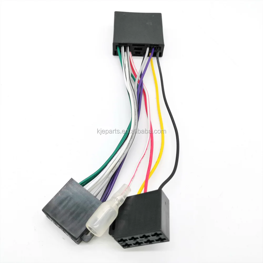 12pin Black Color Plug With 16pin Iso Connector Wiring Harness For Car