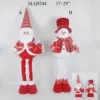 Hand Craft Mery Christmas Pet Toy Flexible Extended Snowman Santa Claus with long legs