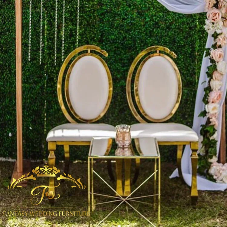 Golden High Back Stainless Steel Wedding Throne Chairs With Leather Cushion For Sale Buy