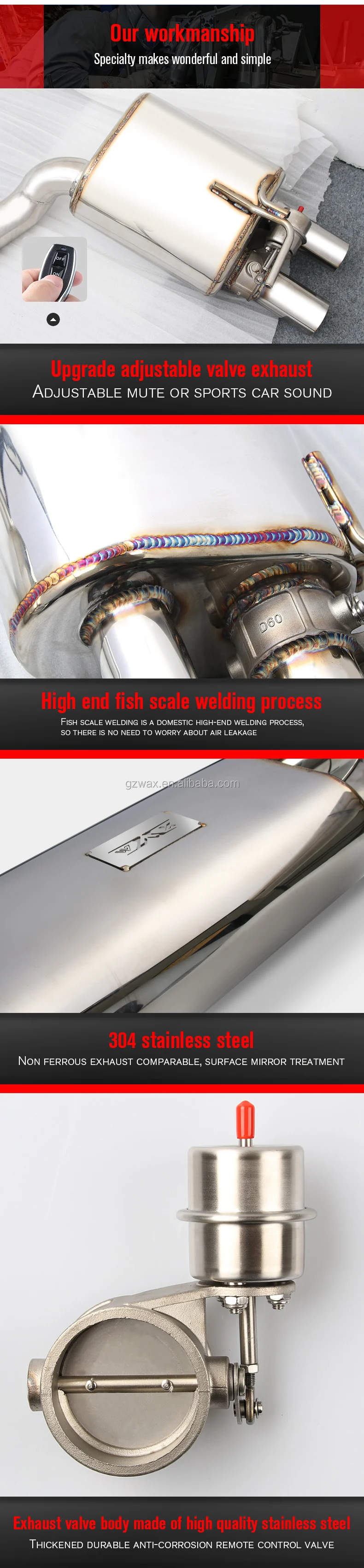 Stainless Steel Exhaust pipe For ADUI  TT TTRS 1999-2019 Cat-back Muffler Pipes with Low Noise Sport Car sound