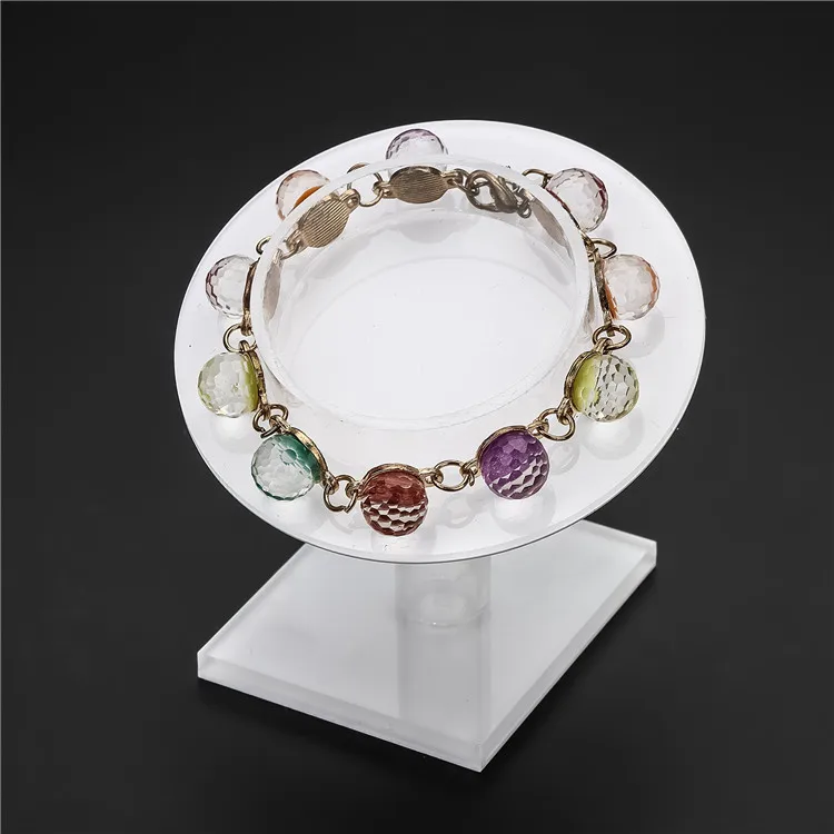 Customized Vertical Acrylic Bracelet Display Stand Desktop Clear Bangle