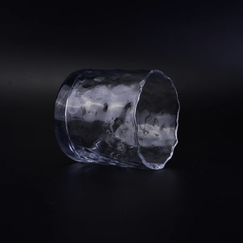 250ml Waved Top Clear Glass Candle Jars Home Decor