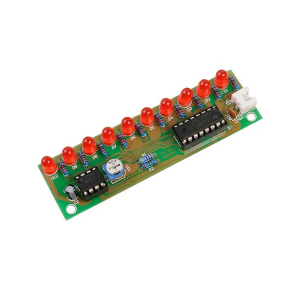 Conjunto de piezas de producción electrónica LED NE555+CD4017 práctica luz roja 
