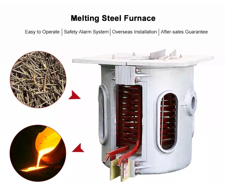O cobre bobina a fornalha de fundição personalizada forno de derretimento de China do ferro de aço