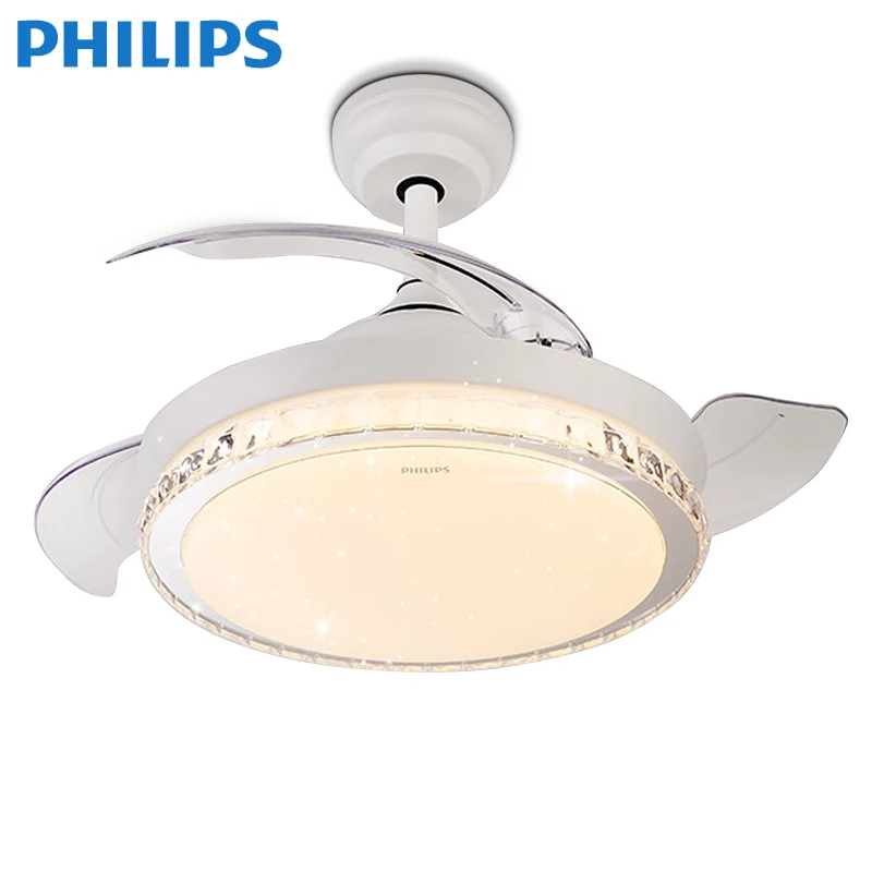 Philips electric fan light invisible ceiling fan light living room dining room bedroom home simple modern LED chandelier