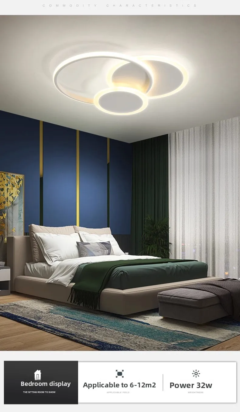 product luxury led ceiling light 6000k cct cozy simple modern design with iron base for bedroom childrens living room ac ip44 acrylic540-6