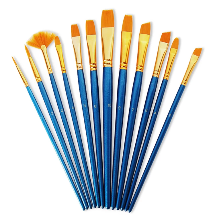 Artist 12pcs Paint Brush Set Professional Art Supplies Nylon Hair Paint
