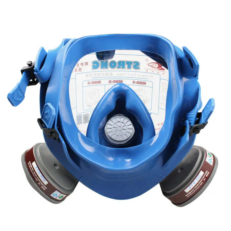 Full Face Double Connector Chlorine Anti Air Pollution Safety Gas Mask