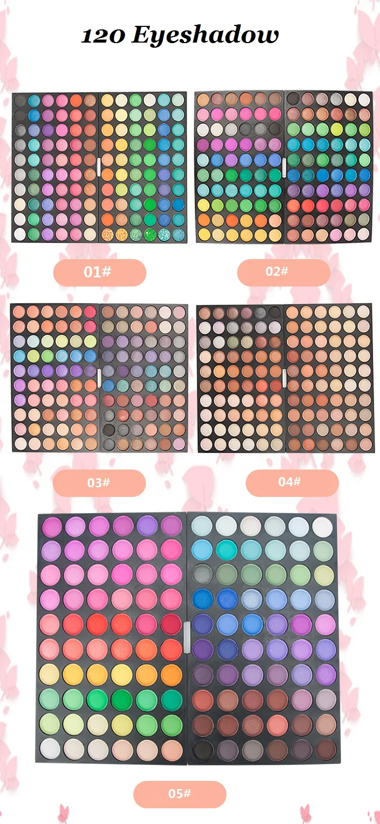 Pro X120 Full Eyeshadow Palette 2 Makeup Palletes Each 60 Colors Eye Shadow Makeup Cosmetics 