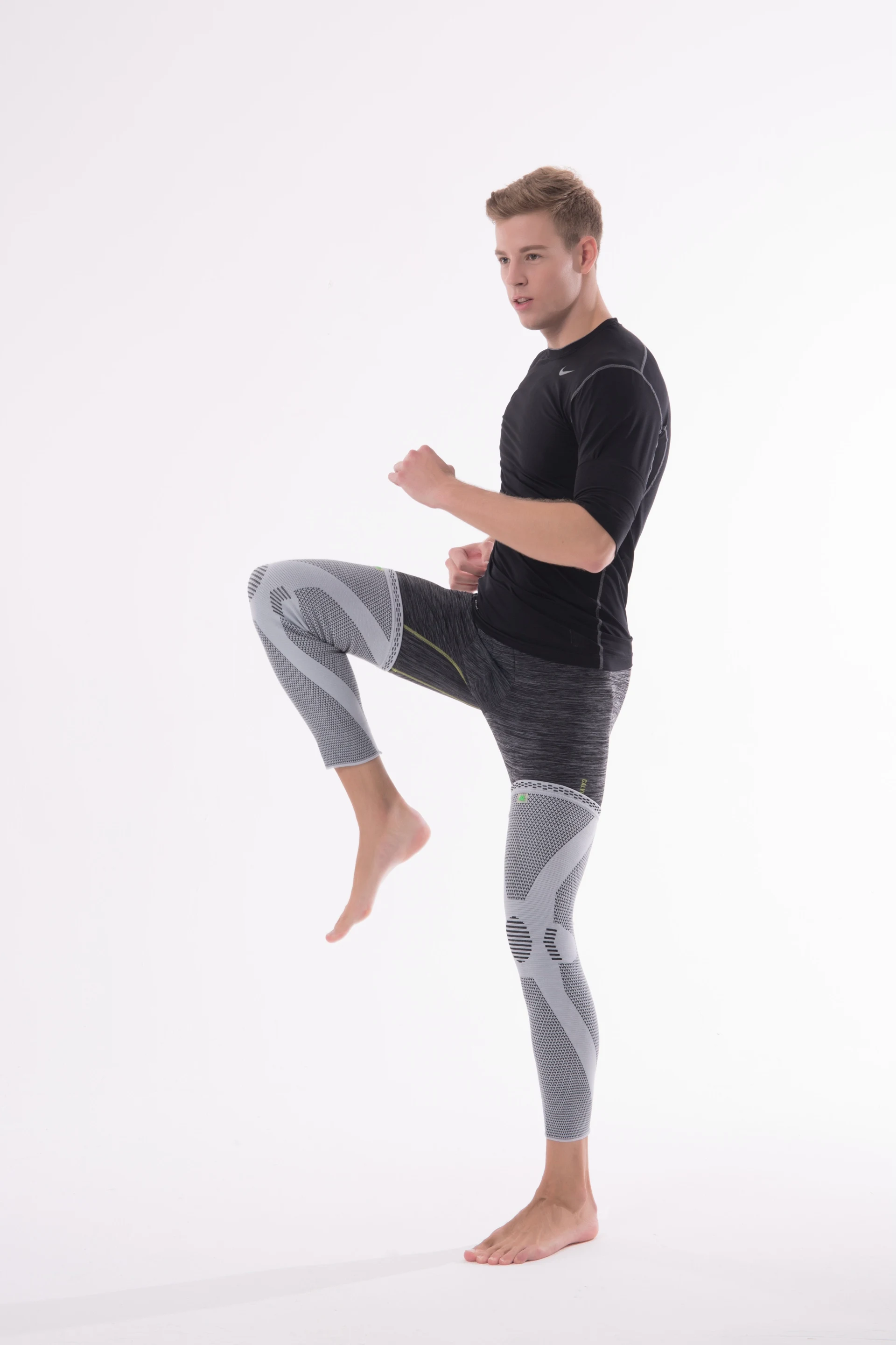 Knitted Adjustable Compression Calf Knee Support Brace Leg Long Sleeve