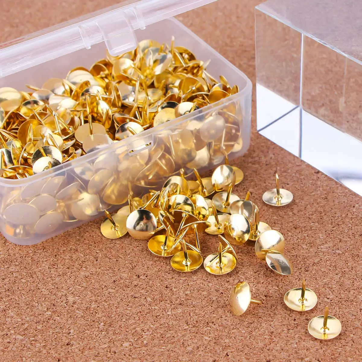 Gold Thumb Tacks 500-count,3/8-inch Steel Push Pins Office Tacks For ...