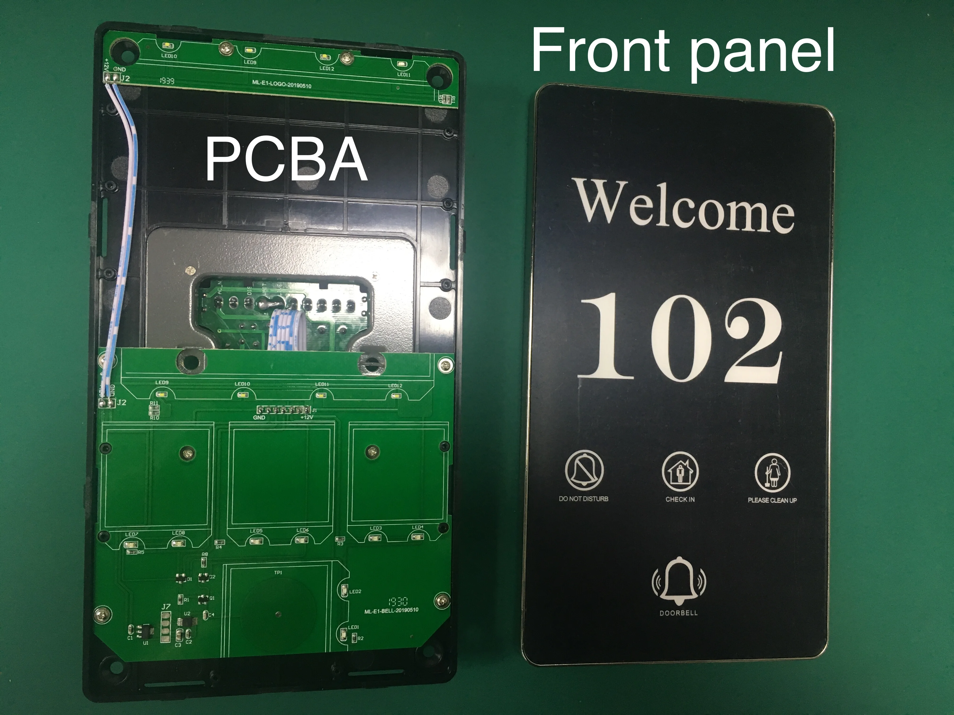 Hotel Smart Touch Switch with 5 Years Warranty Customizable Color and Crystal Tempered Glass Panel Room Number Door Plate