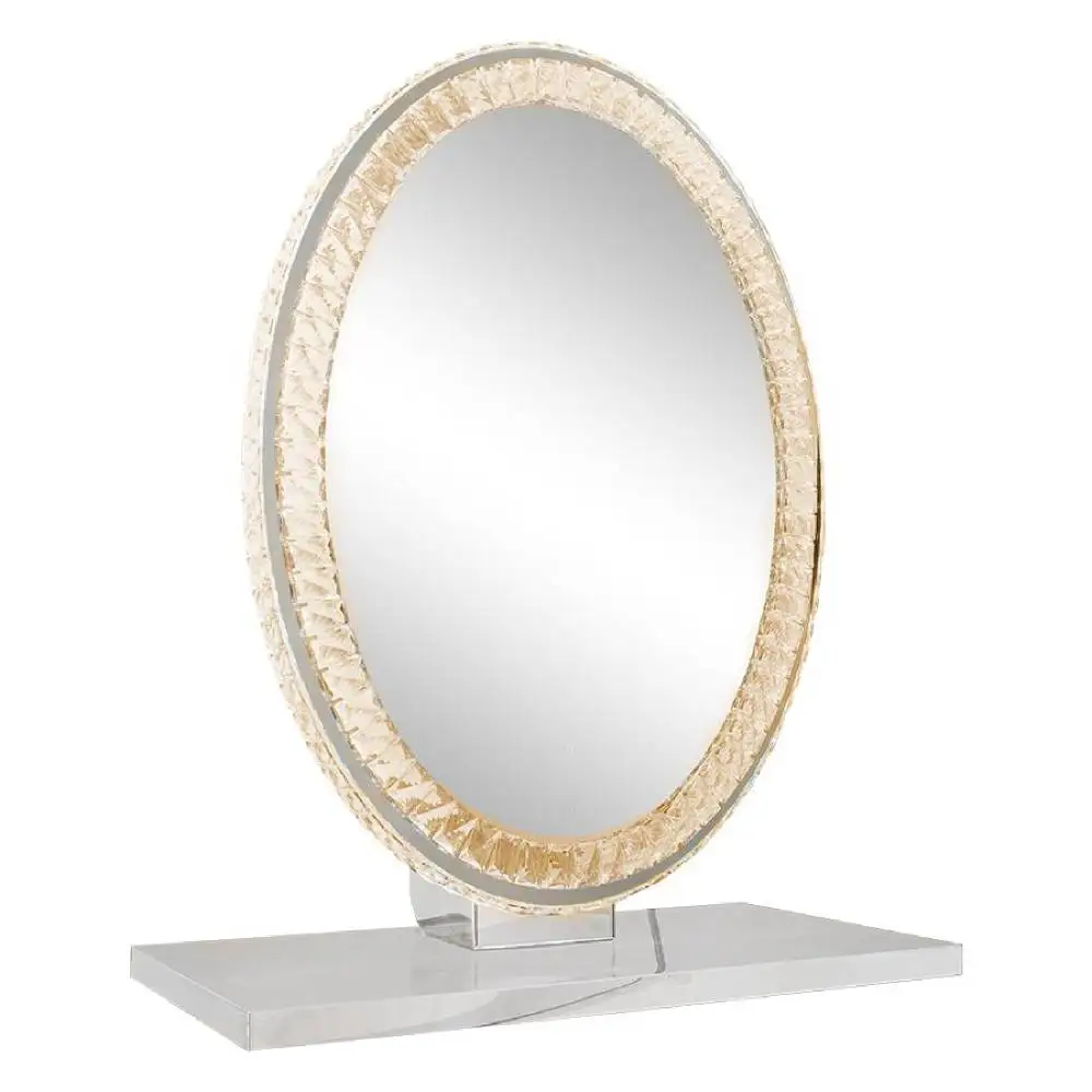 Gorgeous Glam Hollywood Mirror With Crystal Frame Diammer Switch