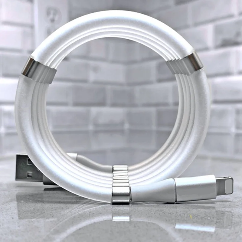 Supercalla magnet USB cable Magnet winding USB data charging cable for iphone - ANKUX.COM