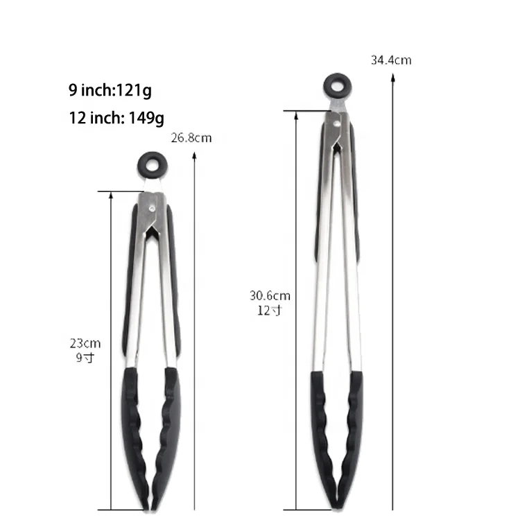 9 Inch And 12 Inch Platinum Silicone Ice Tongs,Bbq Tongs,Food Tongs ...