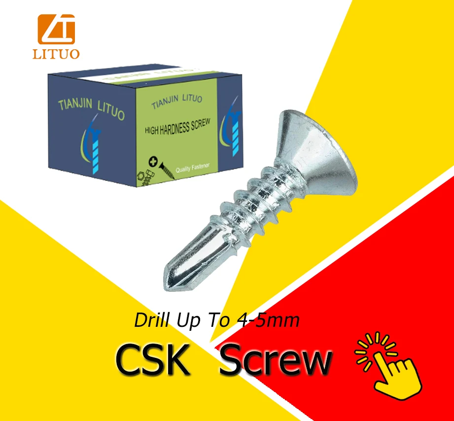 Csk Countersunk Screws Self Drilling Screw With Ribs For Attaching Wood
