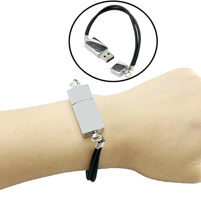 Bracelet Wrist Band Personalised Pendrive cle usb 2.0 32 4 8 16 gb Pen drive 16GB 32GB 64GB 256GB 128GB Metal Flash Drive Stick - ANKUX.COM