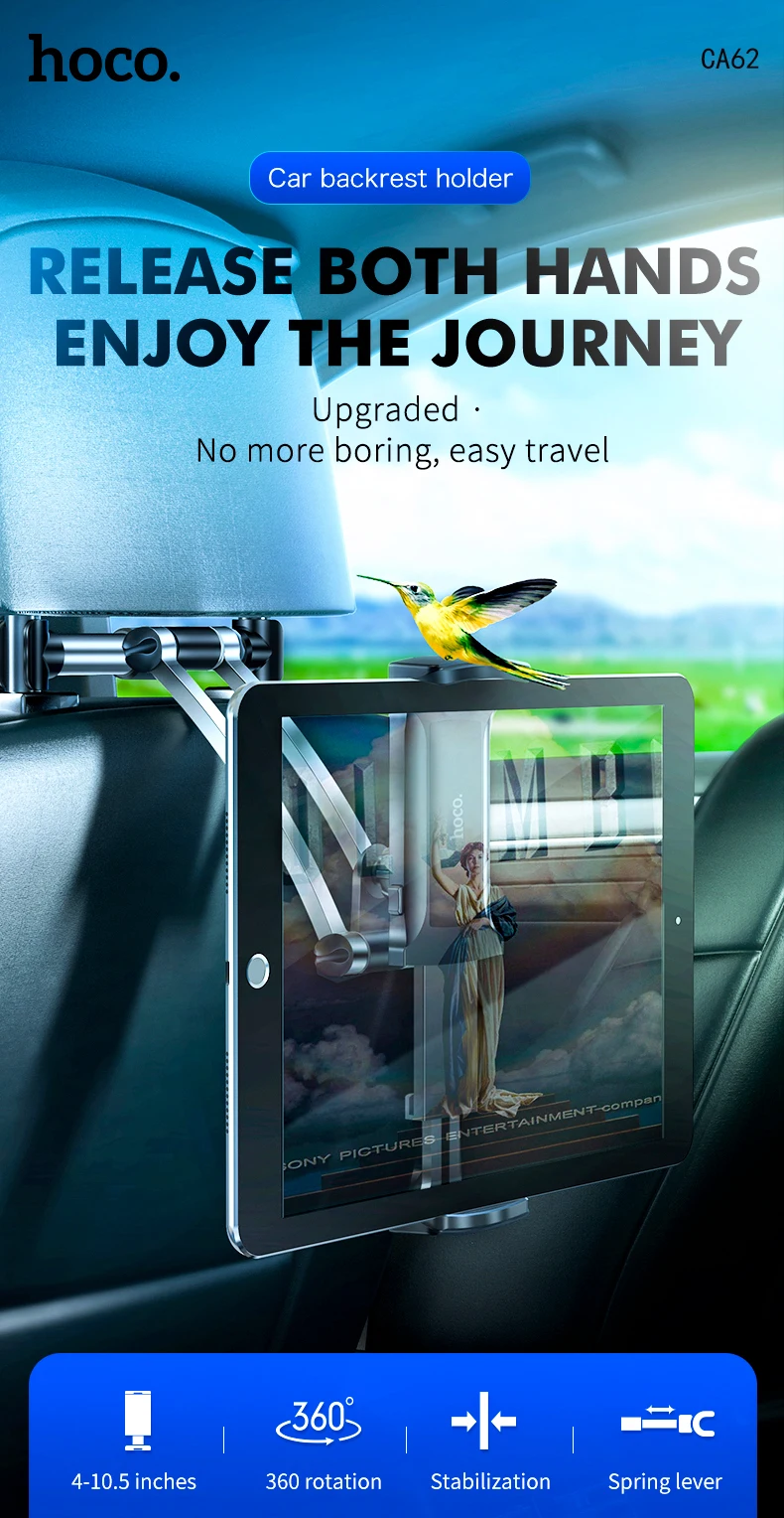 Hoco Ca62 Handsome Aluminum Rear Pillow In Car Holder For Phone And Tablet View Car Backrest Holder Hoco Product Details From Haoku Technology Development Shenzhen Co Ltd On Alibaba Com