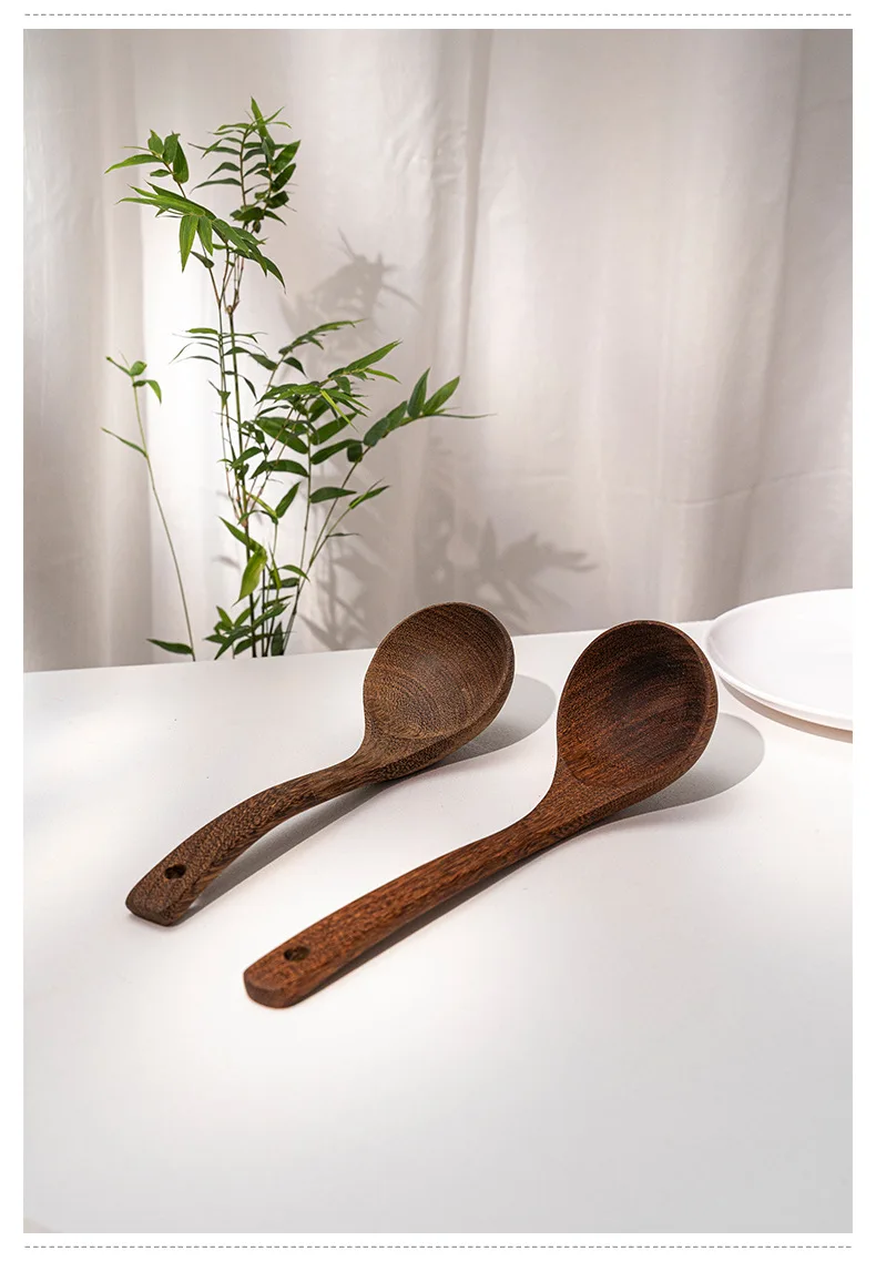 product set of no paint chicken wings wooden soup spoon frying dish spatula household non stick kitchenware-17