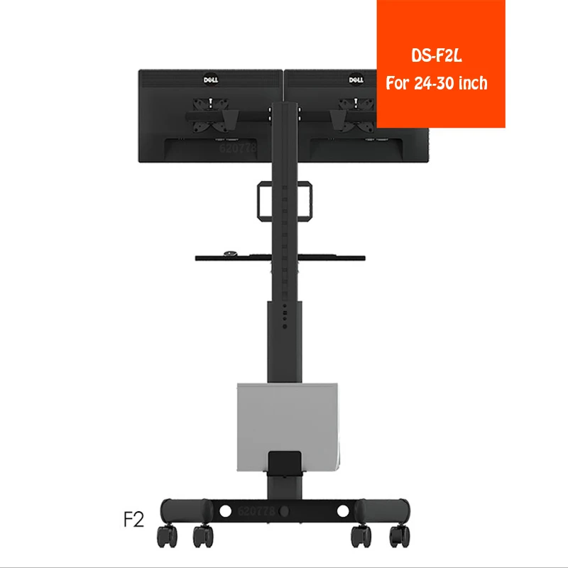 New Full Rotation Free Lifting Floor Stand 2430 Inch Dual Monitor