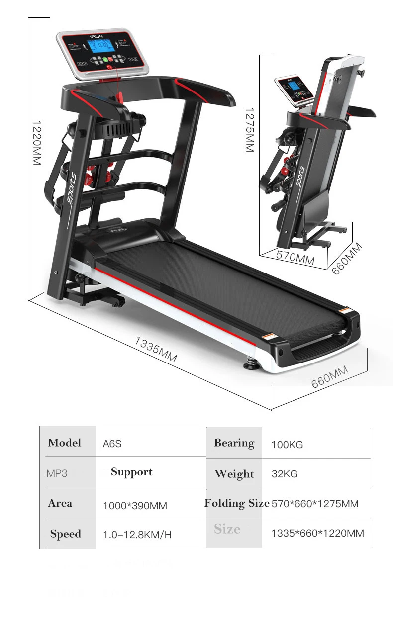 Professional Sport Gym Running Machine Speed Fitness Automatic Small