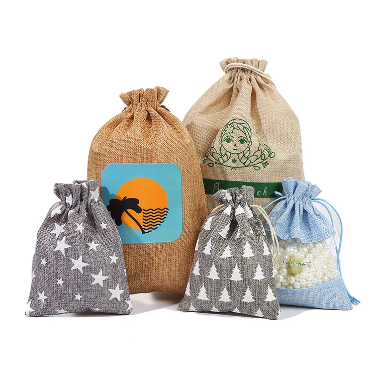 Promotional Custom Burlap Bags Wholesale 7x9 9x12 10x14 10x15 13x18