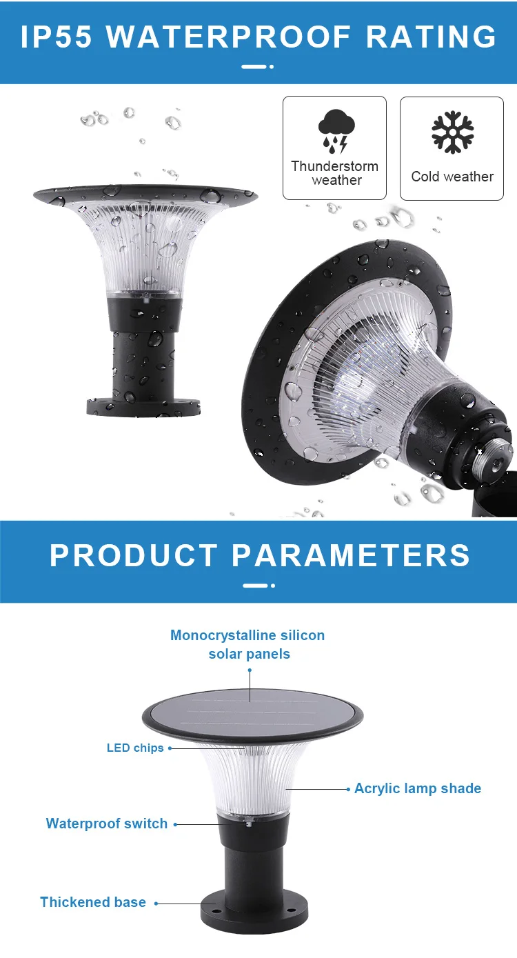 Landscape lighting decoration ip65 waterproof outdoor aluminum 3w solar garden light