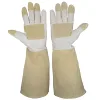 HANDLANDY Work leather safety hand gloves long cuff Yard Work leather,custom ladies garden gloves women men