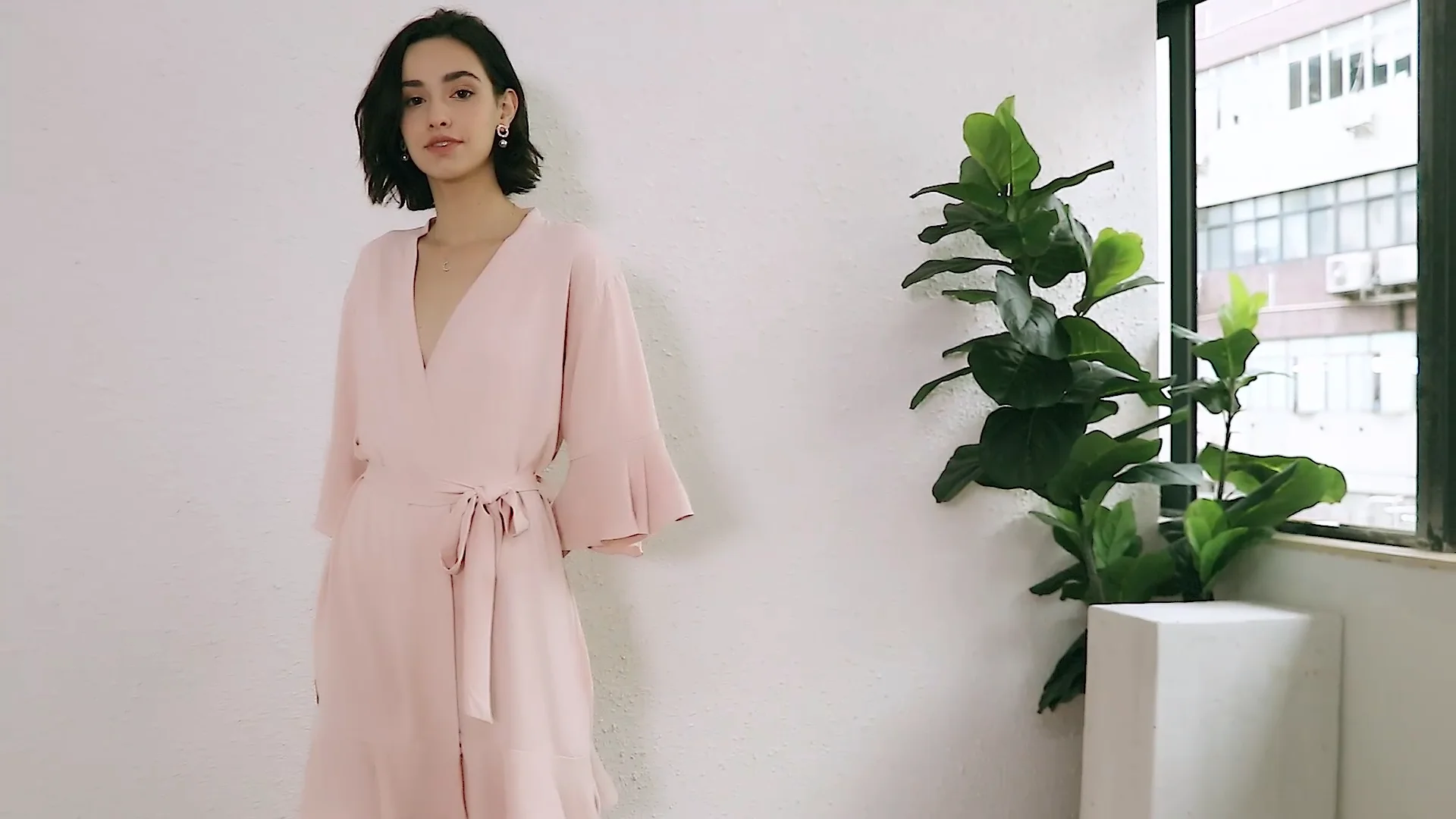 Fung 6008 New Designer Ruffle Style Satin Bridesmaid Robes Top Sales