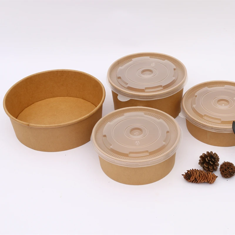 食品级可生物降解牛皮沙拉碗带走食物容器食品碗