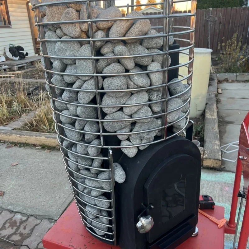 Hot Sale Fire Rock 5-8cm Black Lava Stones Pebbles Stone Sauna Stone Fire Glass Outdoor Fire Pit Garden Landscaping Rocks details