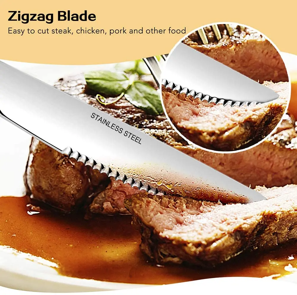 Hot Sale Food Grade 12pcs Cutlery Set Table Dinner Fork Serrated Knife