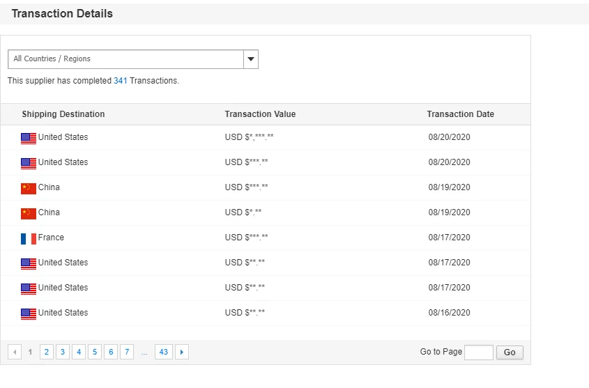 Transaction History