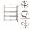 Finely processed iron tube movable storage rack shoe