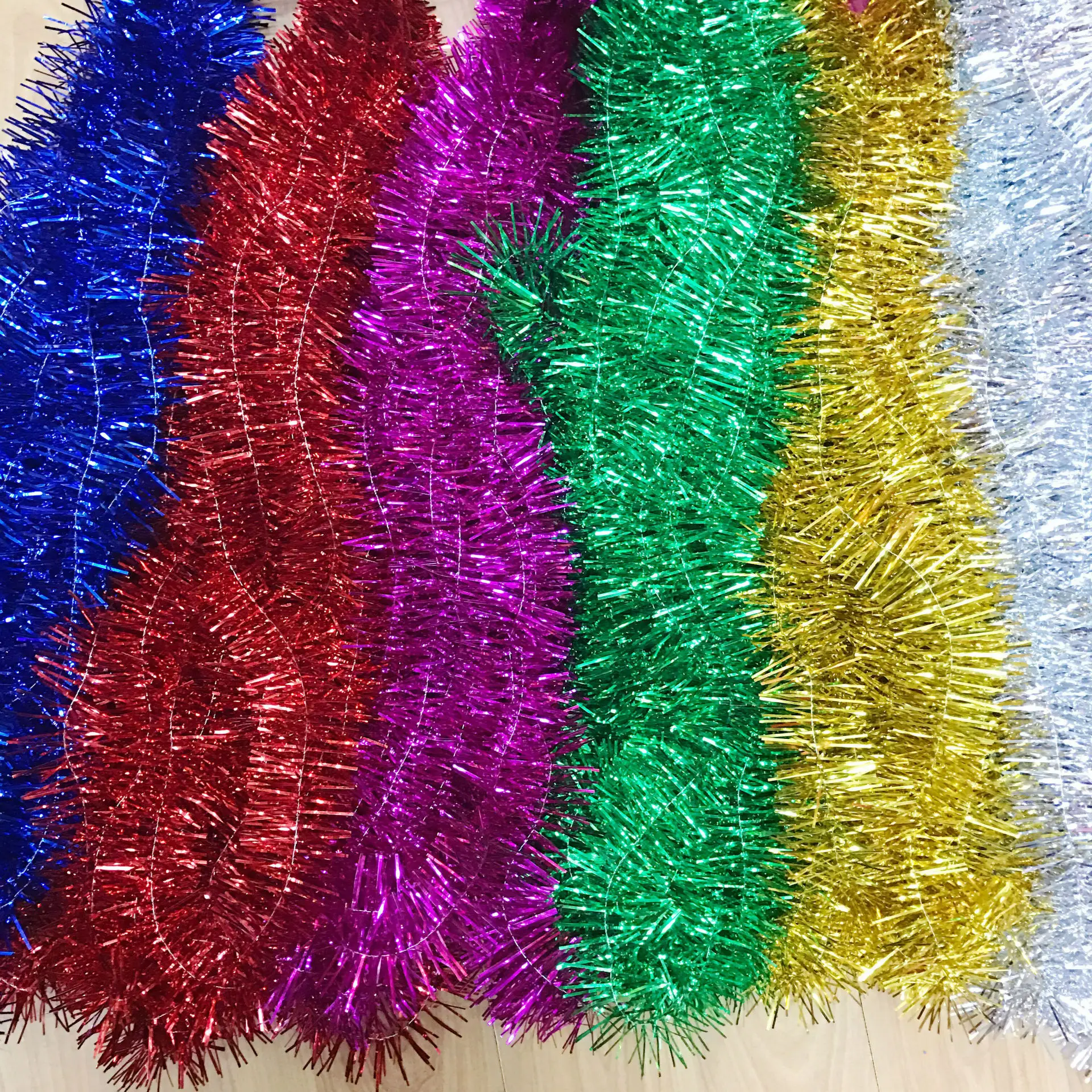 Customize Christmas Festive Decoration Foil Tinsel Garland Buy