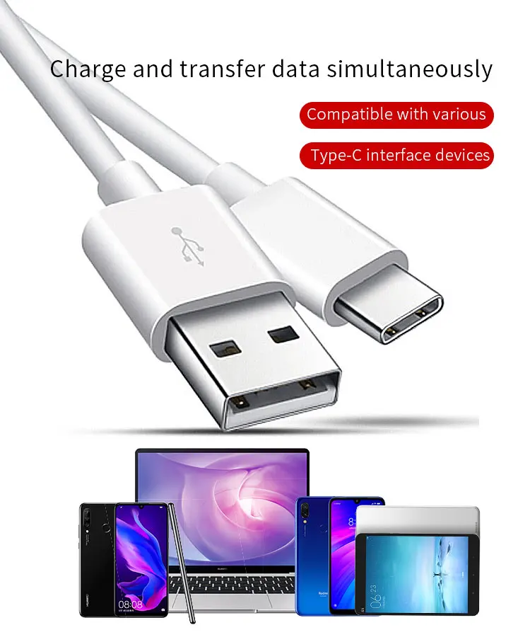 Focuses 1M 2M 3M PVC Data Usb Cable Android Phone Type C Usb Cable For Samsung Mobile Phone Charger Sync USB C Data Cable - ANKUX.COM