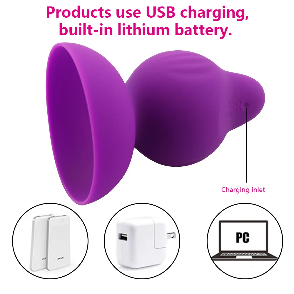 USB Rechargeable Vibrating Nipple Sucking Breast Sex Toys Tongue Vibrator For Women