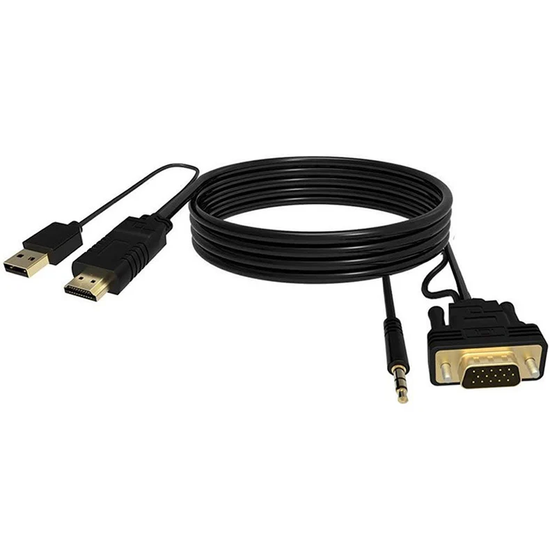 Vga To Hdmi Adapter Converter Cable With Audio 1080p Convert Vga Source