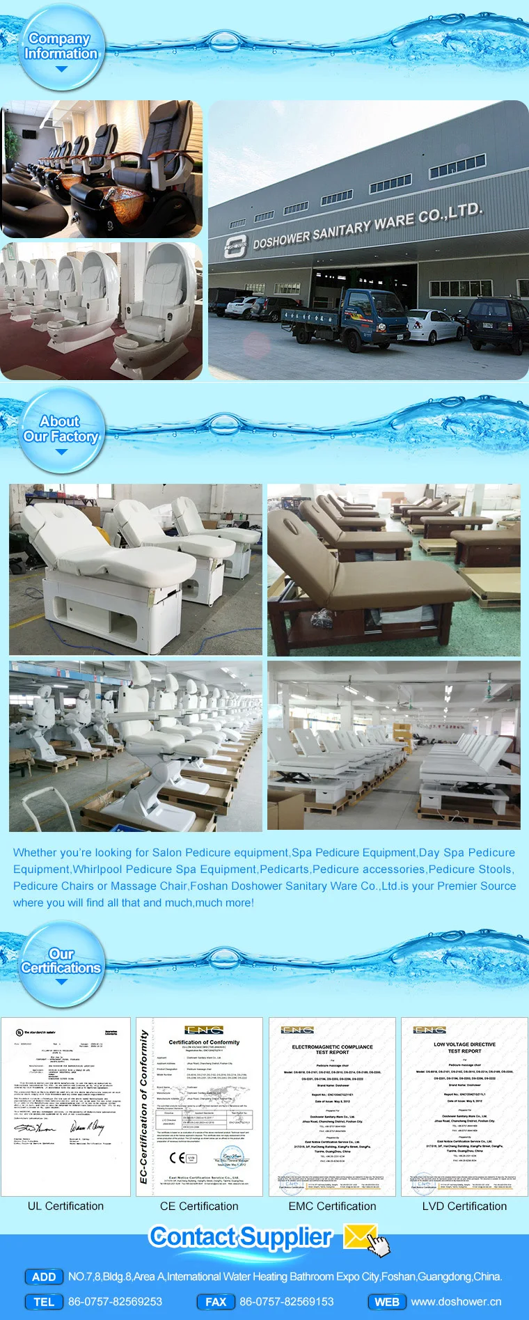 Vichy Shower Water Massage With Water Massage Bed For Water Jet Massage