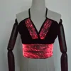 Christmas Style LED Fiber Optic Fabric Lighted Up Bra for Party and Festivals
