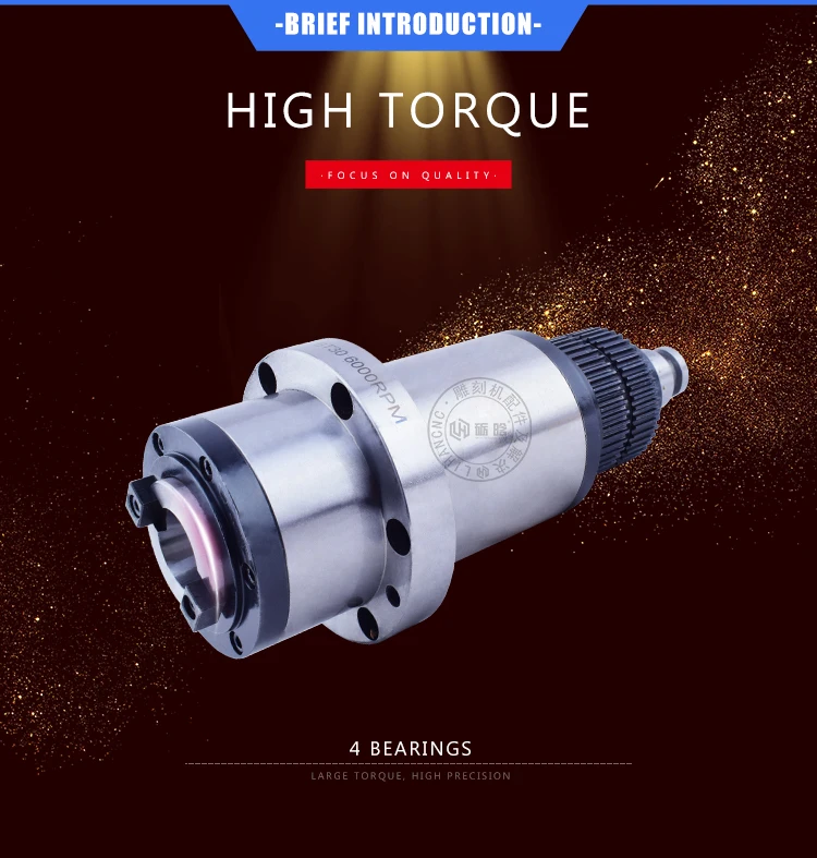 90mm BT30 belt drive spindle  milling machine spindle 