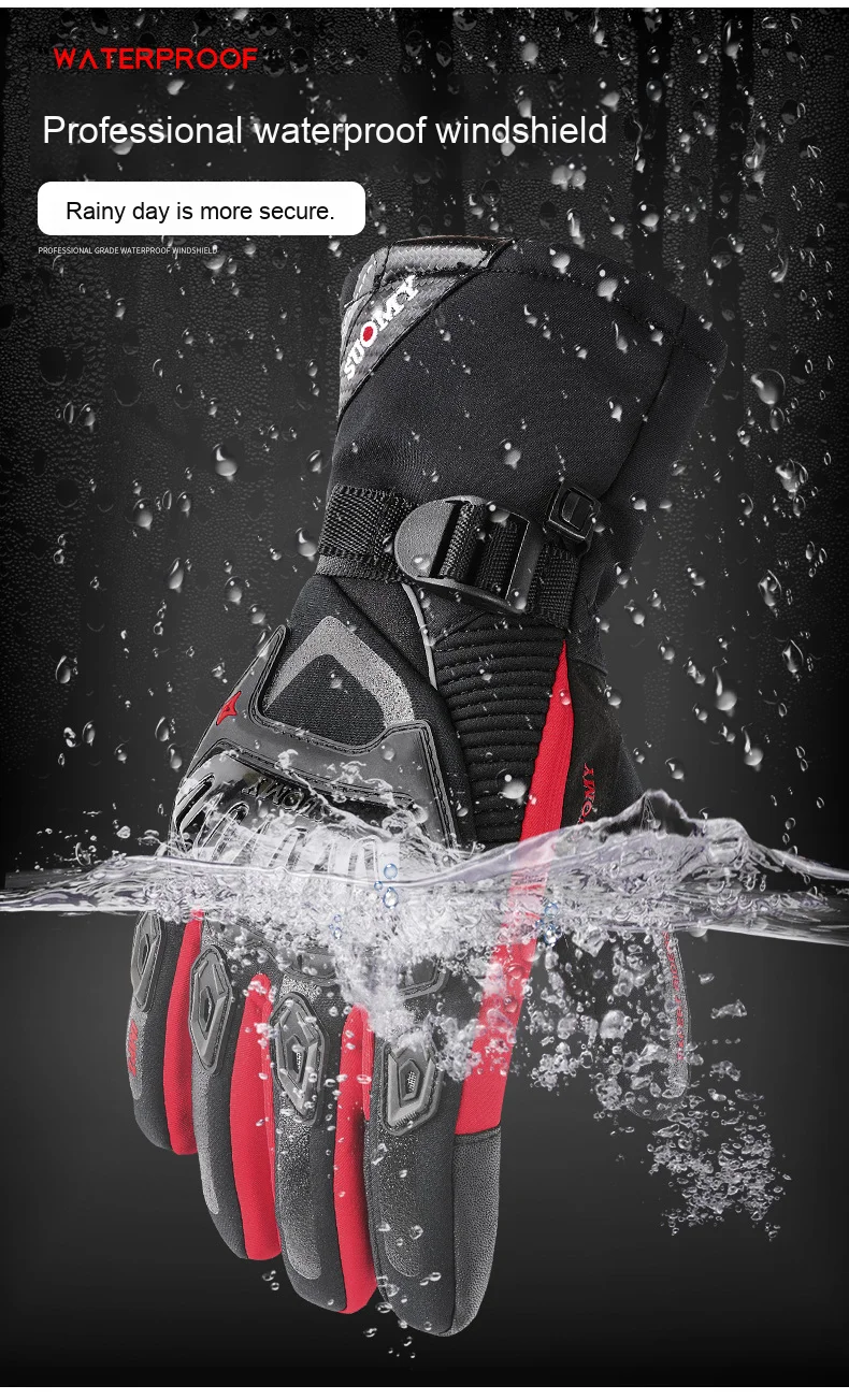 Men's Winter Riding Gloves Waterproof Windproof Anti-Drop Touchscreen for Motorbike Warm Thickened for Cross-Border Summer