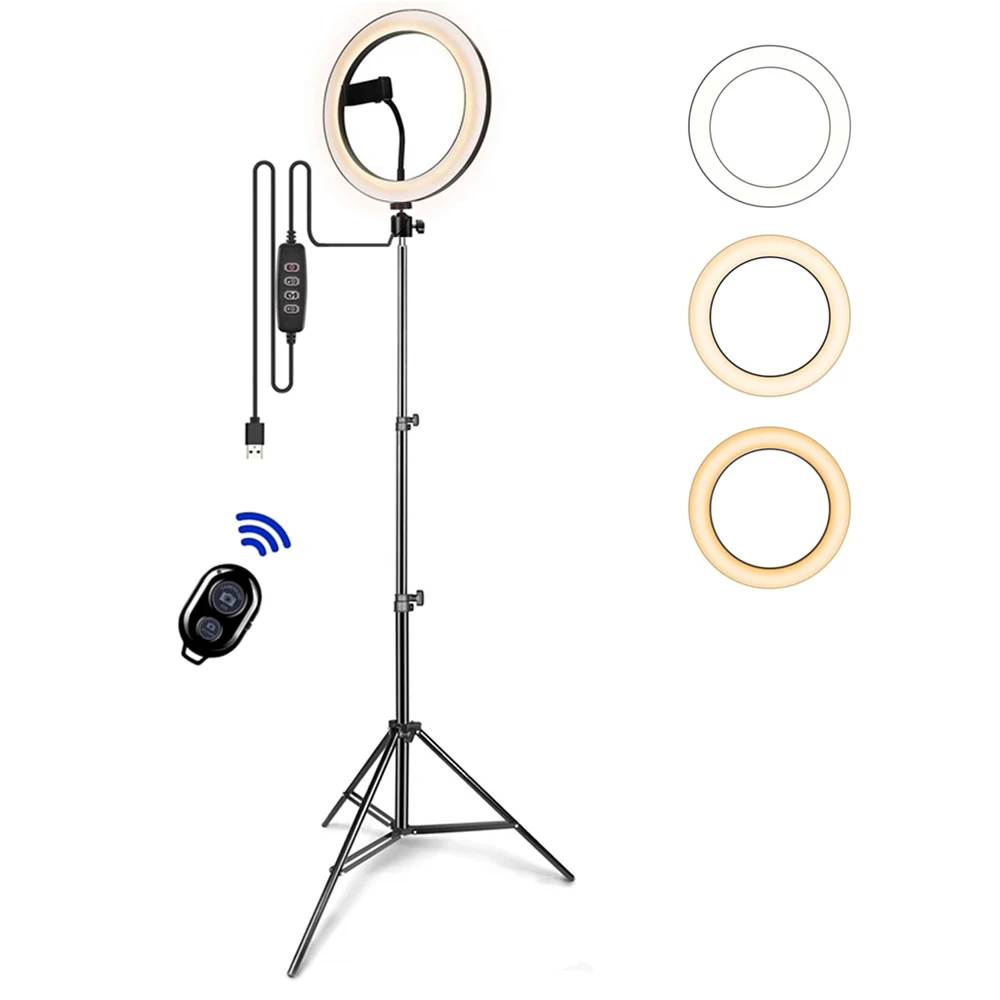 

3200K-5600K aros de luz 10 inch LED make up ring fill light dimmable led selfie ring light with tripod stand ringlight